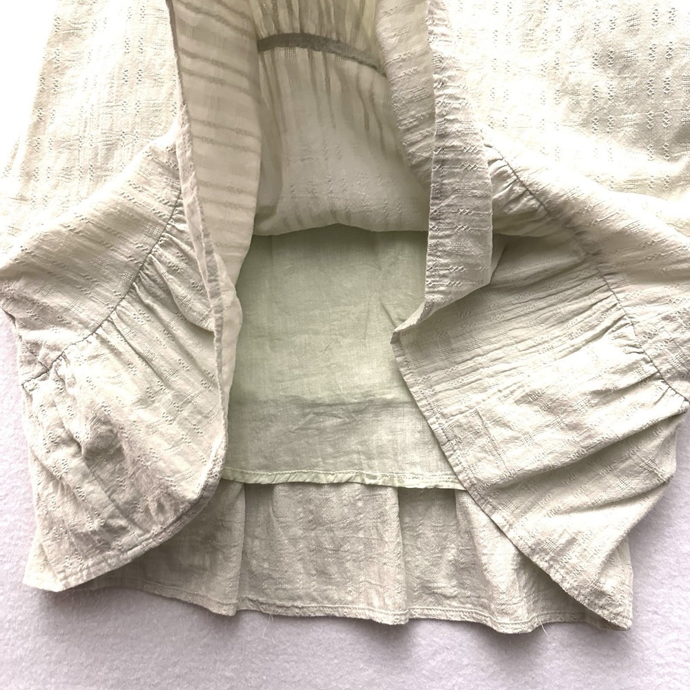 Here Comes The Sun XS Dress Tie Shoulder Mint‎ Green Textured Pockets Mini - Picture 9 of 12